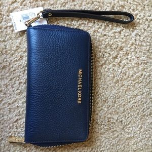 Navy Michael Kors Wristlet